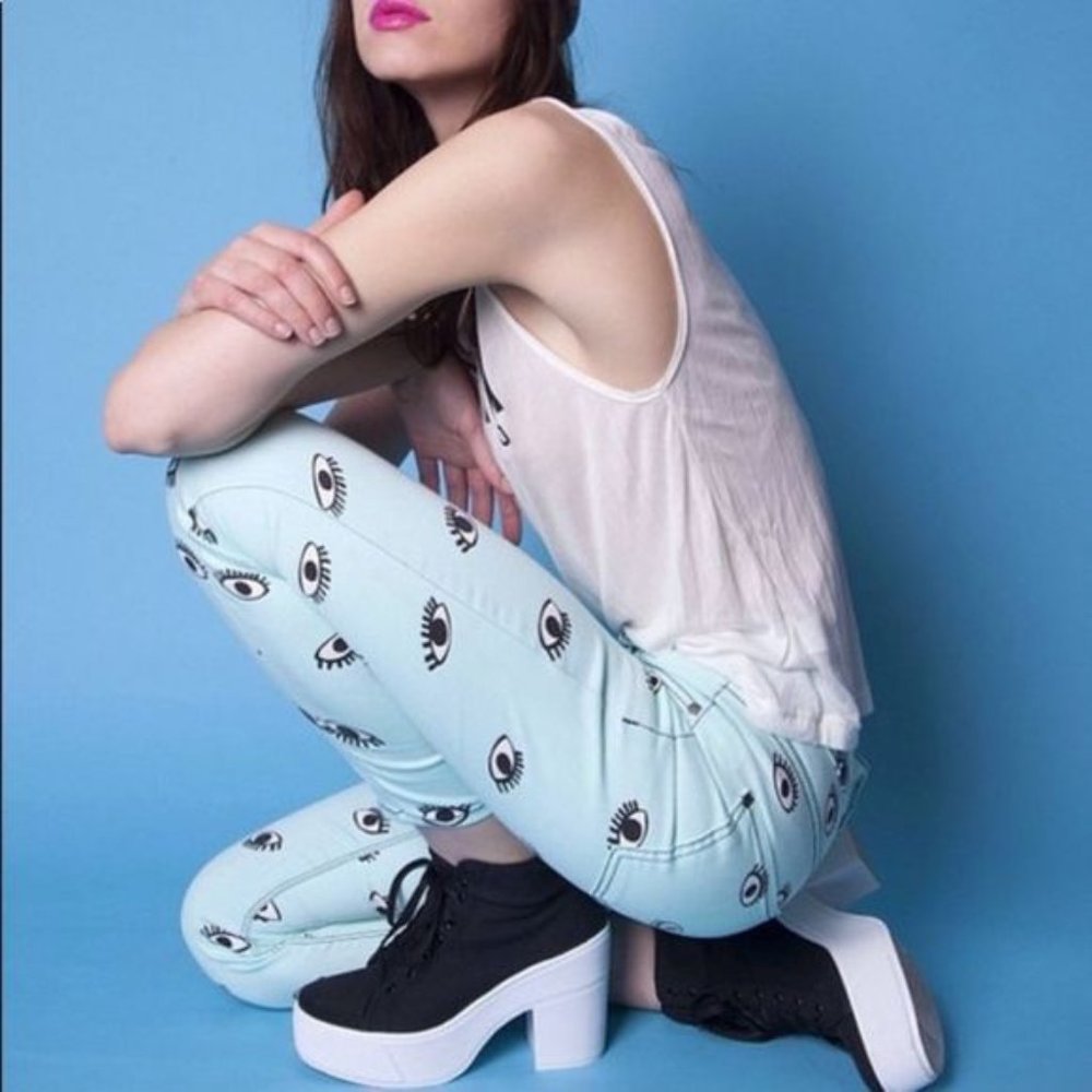 Pistola evil eye third eye mint jeans